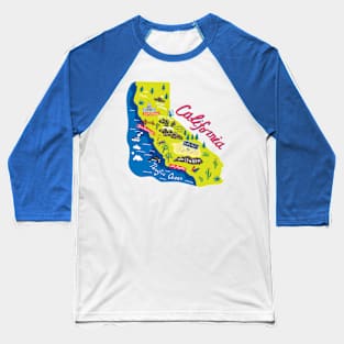 California map Baseball T-Shirt